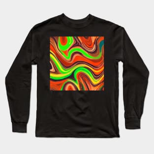 Colorful Abstract Paint Swirls Long Sleeve T-Shirt